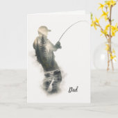Carte de vœux "Flyfisherman Double Exposure" (Fleur jaune)