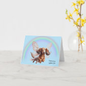 Carte de voeux Flying Dachshund (Fleur jaune)