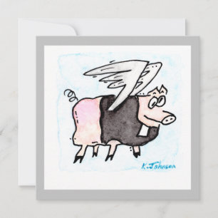 Carte de voeux "Flying Pastor Pig"