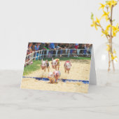 Carte de voeux Flying Pig (Fleur jaune)