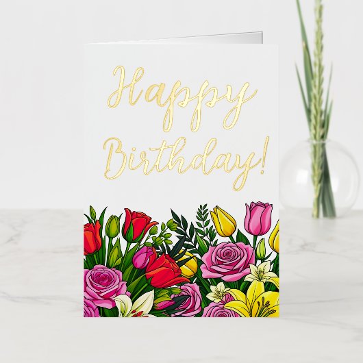Carte de voeux Foil Foil Anniversaire (Recto)