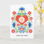 Carte de voeux Folkfest (Fleur jaune)