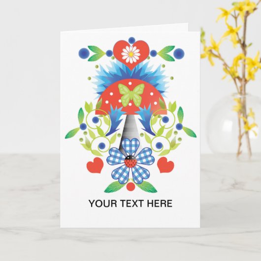 Carte de voeux Folkfest (Fleur jaune)