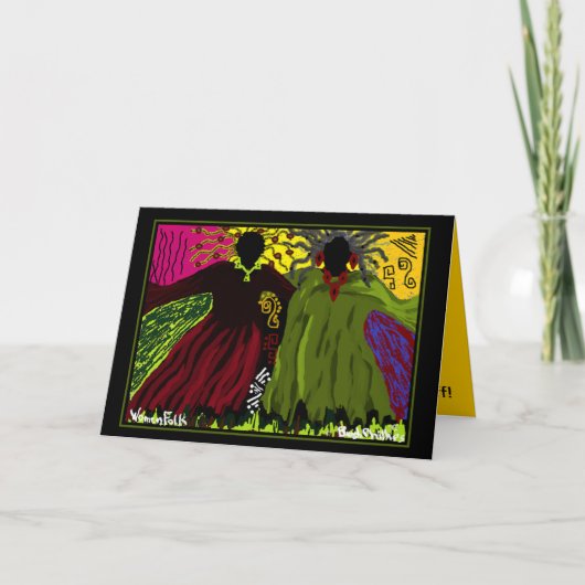 CARTE DE VOEUX FOLKLORIQUE de "FEMMES" par Brenda (Devant)