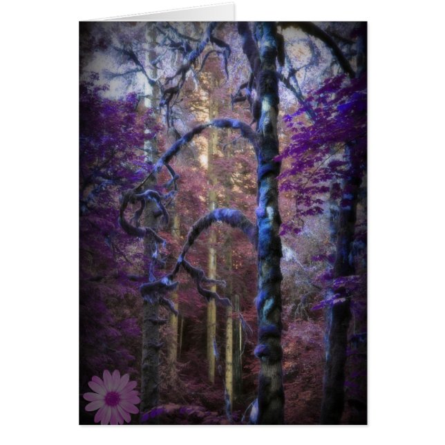 Carte de vœux Forêt Violette Enchantée (Devant)