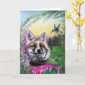 Carte de voeux Fox Love (Fleur jaune)