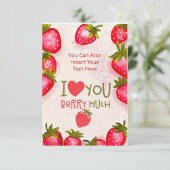 Carte de vœux fraise je t'aime beaucoup (Debout devant)