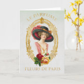 Carte de voeux française vintage (Fleur jaune)