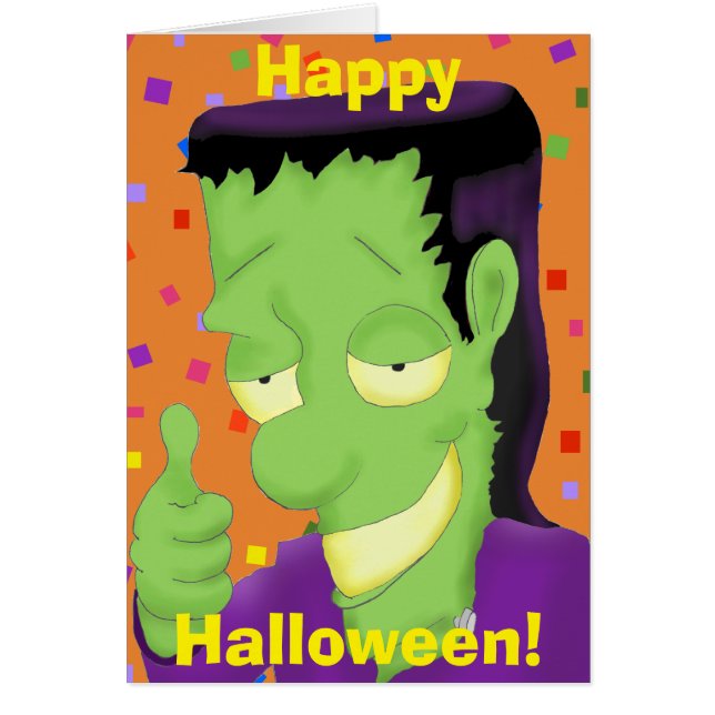 Carte de voeux Frankencool Halloween (Devant)