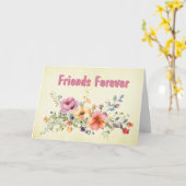 Carte de voeux Friends Forever (Fleur jaune)