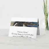 Carte de voeux Friesian Flying Horse (Dos)