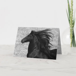 Carte de voeux Friesian Flying Horse