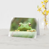 Carte de voeux Frog Eyes (Fleur jaune)