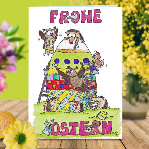 Carte de vœux FROHE OSTERN par Nicole Janes