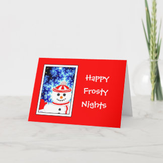 Carte de voeux FROSTY'S NIGHT Snowman Design