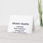 Carte de voeux FROSTY'S NIGHT Snowman Design (Dos)