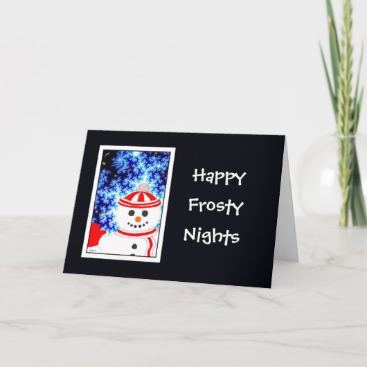 Carte de voeux FROSTY'S NIGHT Snowman Design (Devant)