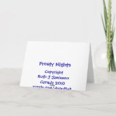 Carte de voeux FROSTY'S NIGHT Snowman Design (Dos)