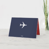 Carte de voeux Funky White Plane Pilot Aviation (Dos)