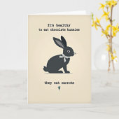 Carte de vœux Funny Bunny (Fleur jaune)