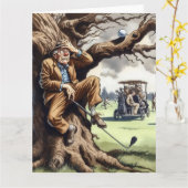 Carte de voeux Funny Golf (Fleur jaune)