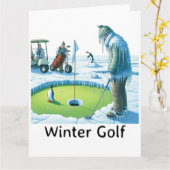 Carte de voeux Funny Golf (Fleur jaune)