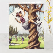 Carte de voeux Funny Golf (Fleur jaune)