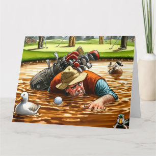 Carte de voeux Funny Golf