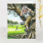 Carte de voeux Funny Golf (Fleur jaune)
