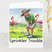 Carte de voeux Funny Golf (Fleur jaune)