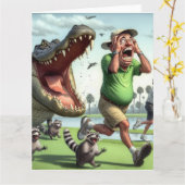 Carte de voeux Funny Golf (Fleur jaune)