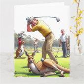 Carte de voeux Funny Golf (Fleur jaune)