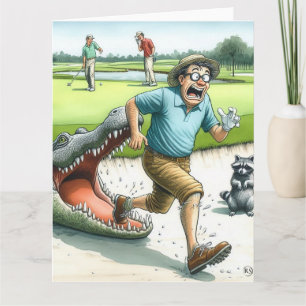 Carte de voeux Funny Golf