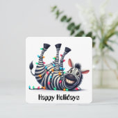 Carte de voeux Funny Zebra Holiday (Debout devant)