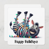 Carte de voeux Funny Zebra Holiday (Devant / Derrière)