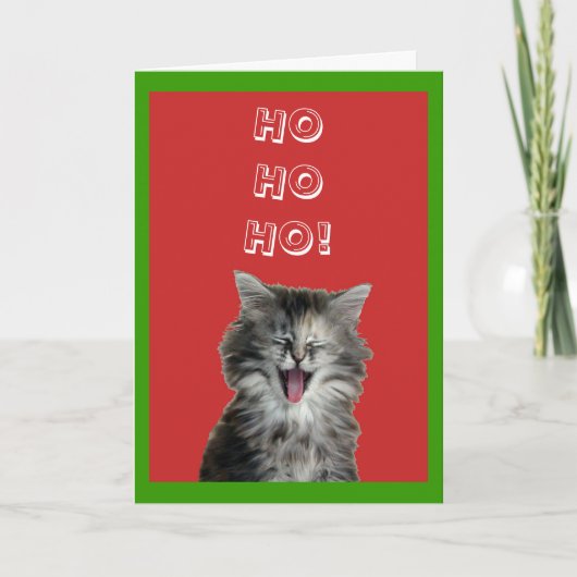 Carte de voeux gaie de chaton de Noël (Devant)
