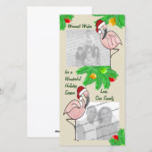 Carte de voeux gaie de photo de flamants (Devant / Derrière)