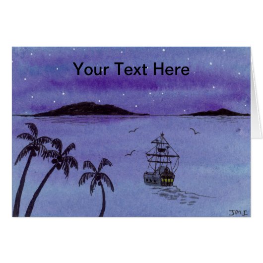 Carte de voeux Galleon (Devant horizontal)