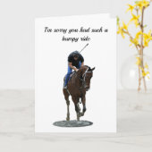 Carte de voeux Galloping Thoroughbred Horse (Fleur jaune)