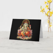Carte de voeux Ganesh (Fleur jaune)