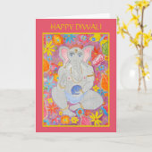 Carte de voeux Ganesh Diwali (Fleur jaune)