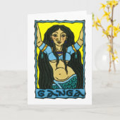Carte de voeux Ganga (Fleur jaune)