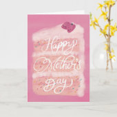 Carte de vœux gâteau aux fraises pour la fête des (Fleur jaune)