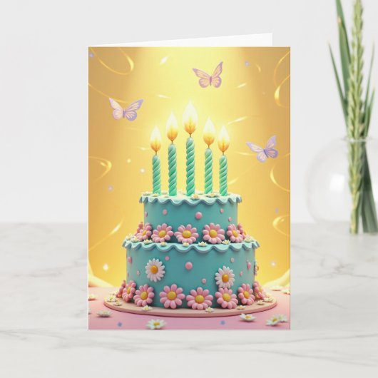 Carte de Vœux Gâteau Fantaisiste (Devant)