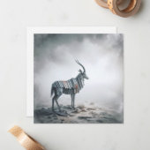 Carte de voeux Gazelle ondulée (Devant/Arrière en situation)