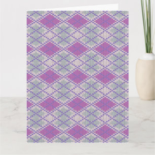 CARTE DE VŒUX GÉANTE LILAS EN MAILLE ARGYLE / Form