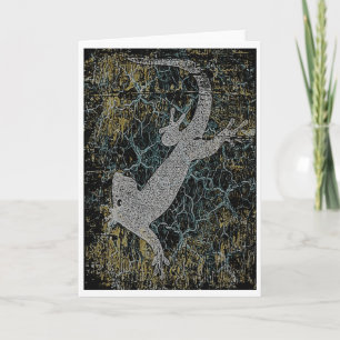 Carte de voeux Gecko (Antique design)