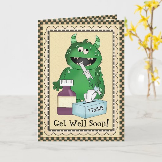 Carte de voeux Get Well Bientôt (Fleur jaune)