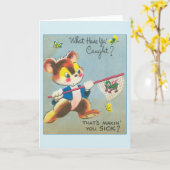 Carte de voeux Get Well vintage (Fleur jaune)