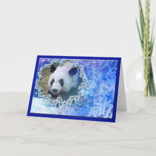 Carte de voeux Giant Panda Bear Noël